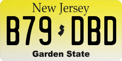 NJ license plate B79DBD