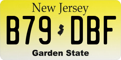 NJ license plate B79DBF