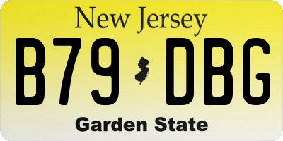 NJ license plate B79DBG