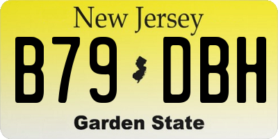 NJ license plate B79DBH