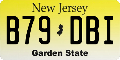 NJ license plate B79DBI