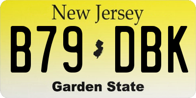 NJ license plate B79DBK