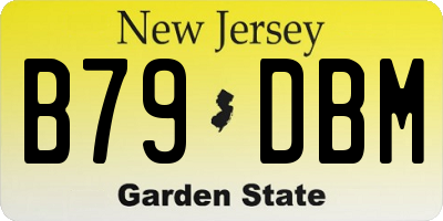 NJ license plate B79DBM