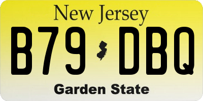 NJ license plate B79DBQ