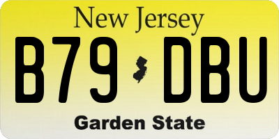 NJ license plate B79DBU
