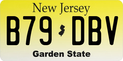 NJ license plate B79DBV