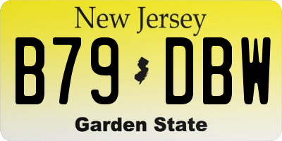 NJ license plate B79DBW