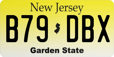 NJ license plate B79DBX