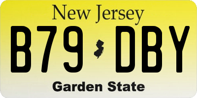 NJ license plate B79DBY