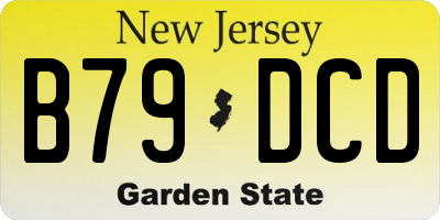 NJ license plate B79DCD