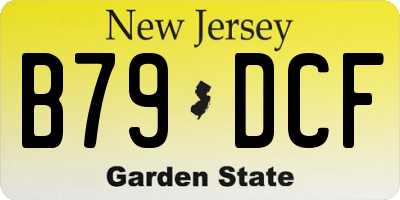 NJ license plate B79DCF