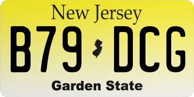 NJ license plate B79DCG
