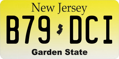 NJ license plate B79DCI