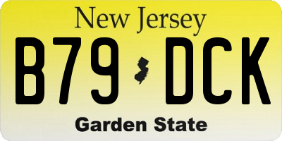 NJ license plate B79DCK