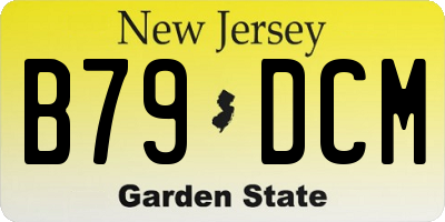 NJ license plate B79DCM