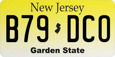 NJ license plate B79DCO