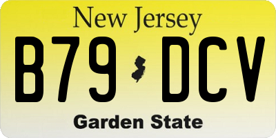 NJ license plate B79DCV