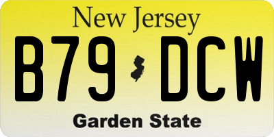 NJ license plate B79DCW
