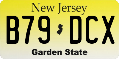 NJ license plate B79DCX