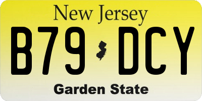 NJ license plate B79DCY