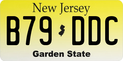 NJ license plate B79DDC