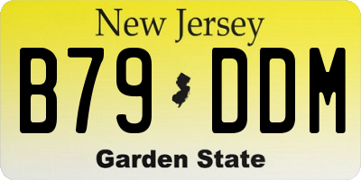 NJ license plate B79DDM
