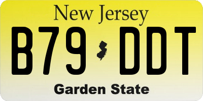 NJ license plate B79DDT
