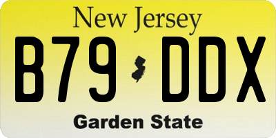 NJ license plate B79DDX
