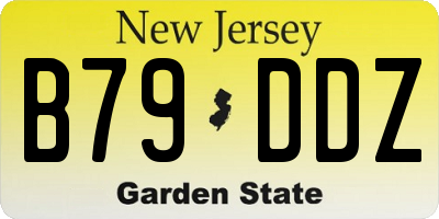 NJ license plate B79DDZ