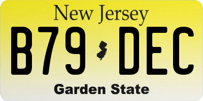 NJ license plate B79DEC