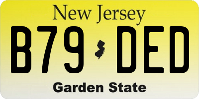 NJ license plate B79DED