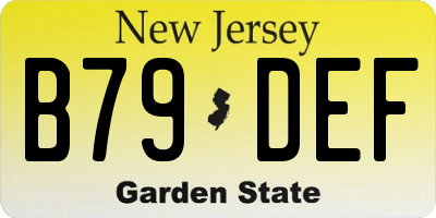 NJ license plate B79DEF