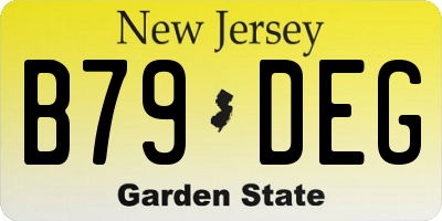 NJ license plate B79DEG