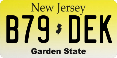 NJ license plate B79DEK