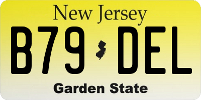 NJ license plate B79DEL