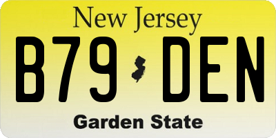 NJ license plate B79DEN