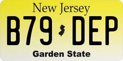 NJ license plate B79DEP