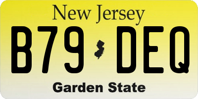 NJ license plate B79DEQ