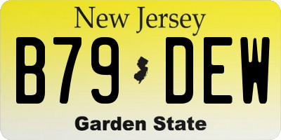 NJ license plate B79DEW