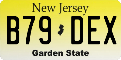 NJ license plate B79DEX