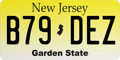 NJ license plate B79DEZ