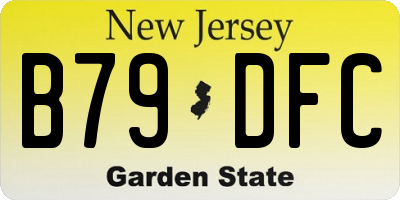 NJ license plate B79DFC