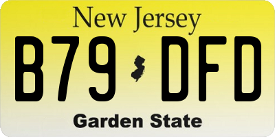 NJ license plate B79DFD