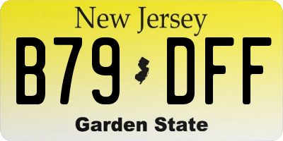 NJ license plate B79DFF