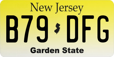 NJ license plate B79DFG