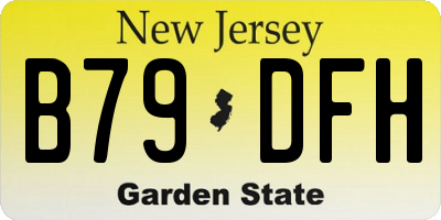 NJ license plate B79DFH