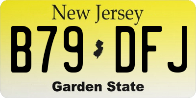 NJ license plate B79DFJ