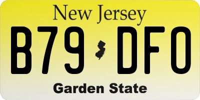 NJ license plate B79DFO