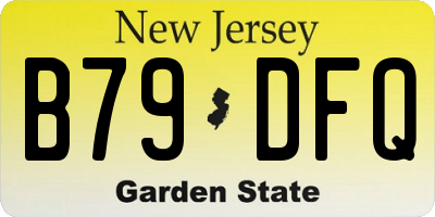 NJ license plate B79DFQ