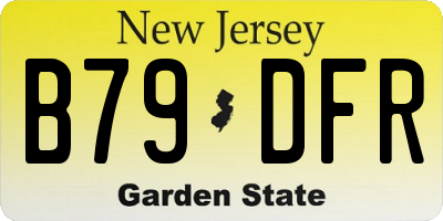 NJ license plate B79DFR